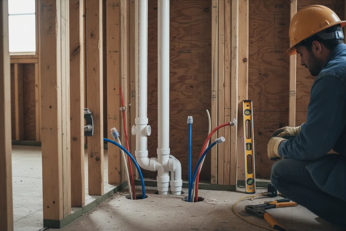 Drain and supply rough-in during Leak Detection in Waco